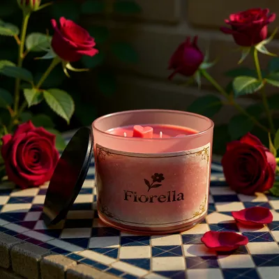Damask Rose Scented Soy Candle