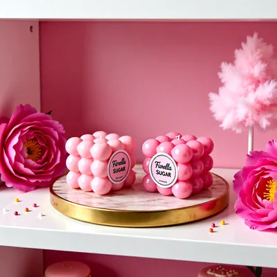 Pink Sugar Molded Candle